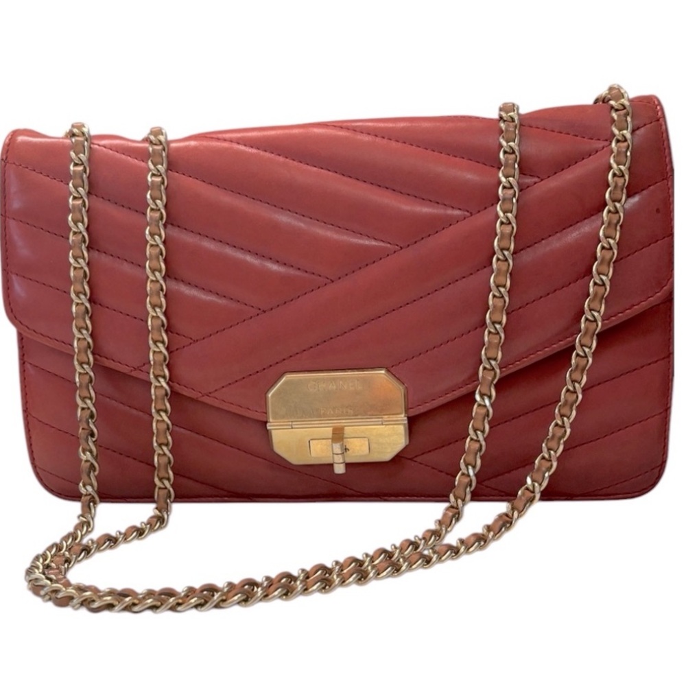 Chanel Red Gabriella Flap lambskin leather bag & brand new Ferragamo sunglasses